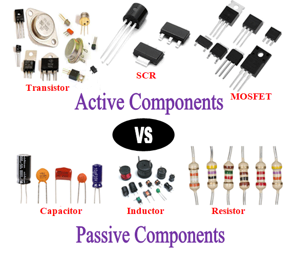 Difference between active and passive components