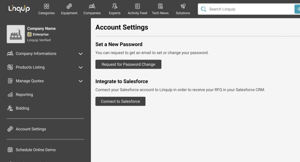 How to integrate Linquip with Salesforce