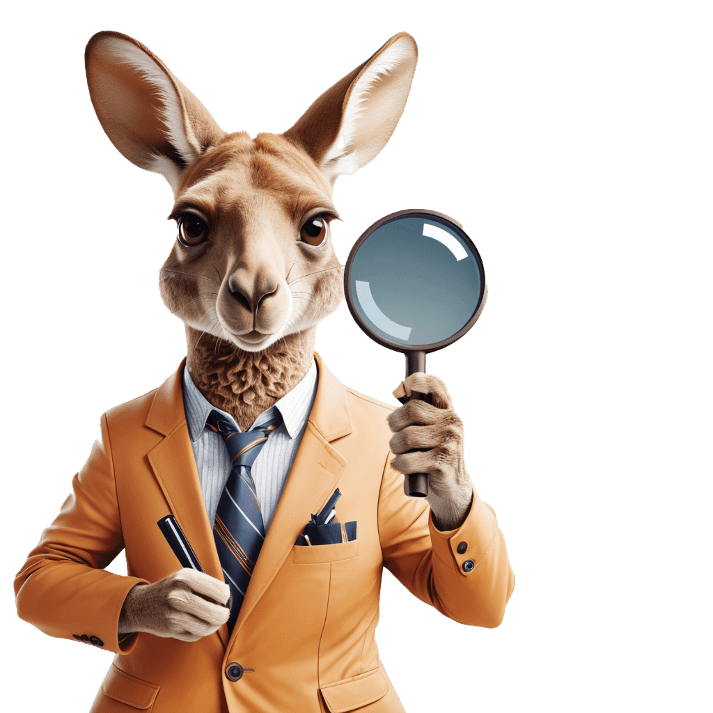 roo with magnifying glass