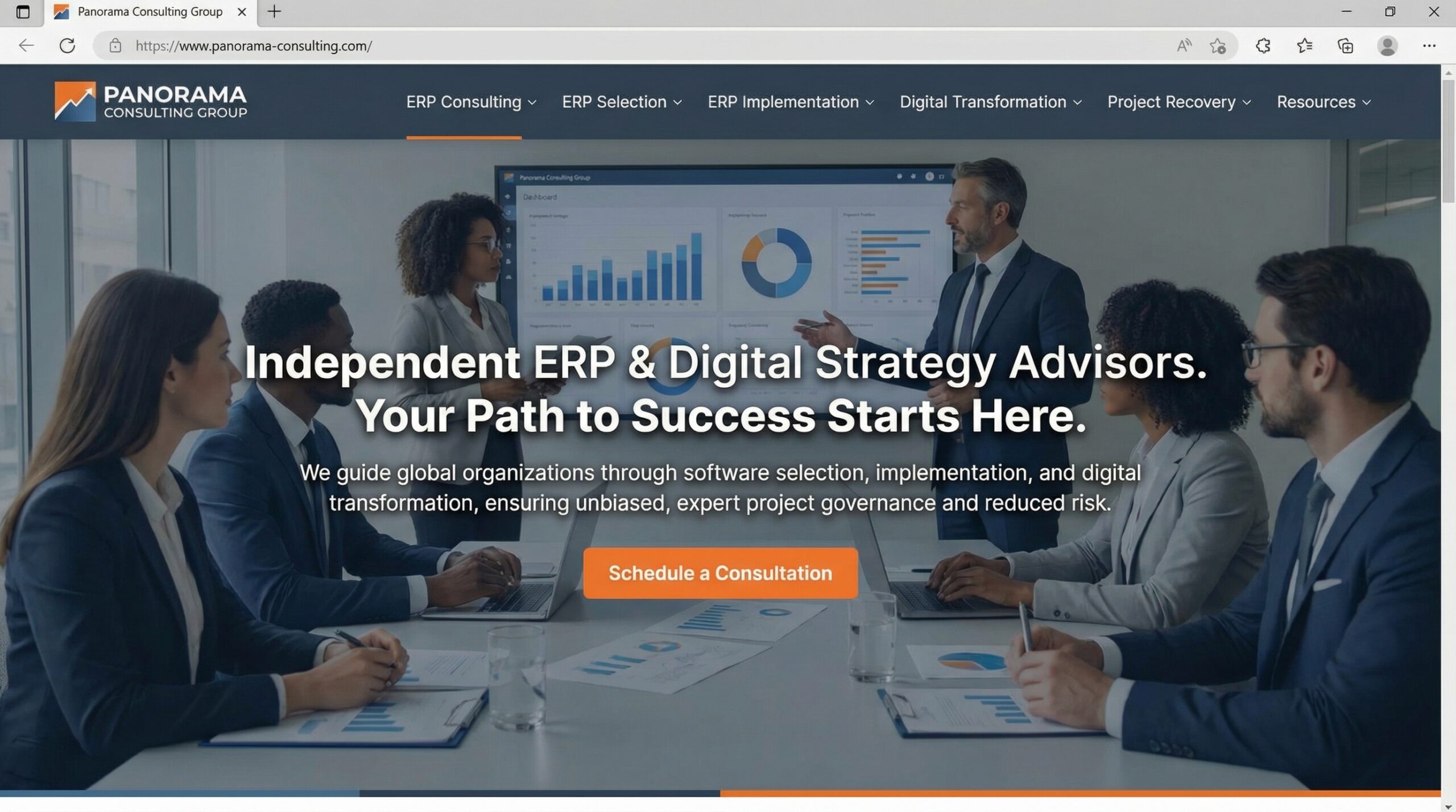 4 Trusted ERP Implementation Partners Manufacturers Can Hire in 2026 7 homepage screenshot of panorama consulting group an independ 1766108839053 scaled ERP